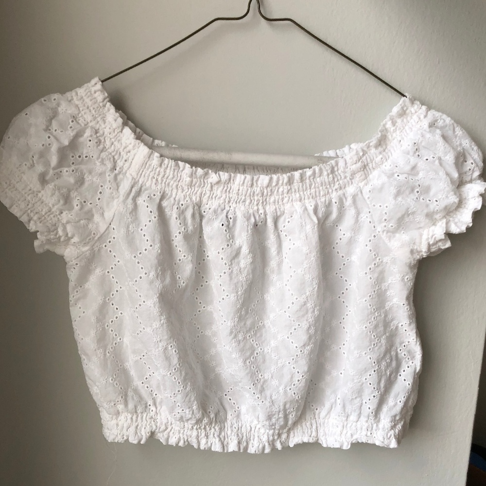 Summery White Lace Crop Top